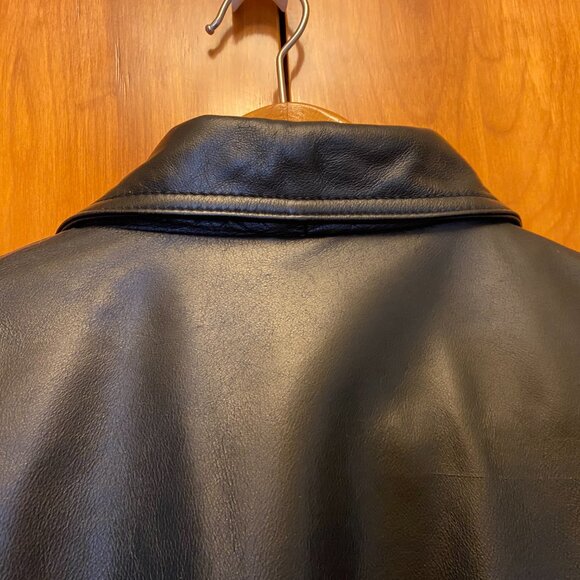 AUTHENTIC TYPE A-2 FLYER'S JACKET BLACK LEATER EXCELLENT CONDITION SIZE 42 - Picture 10 of 16